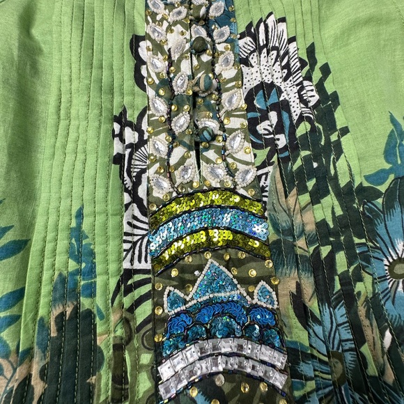 Embellished dress  Lovely Mix Nouveau dress   size Large vintage and Rare find - Picture 7 of 12